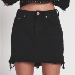 One Teaspoon Black Denim Skirt